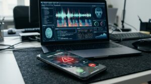 AI voice scam call and digital audio analysis